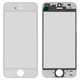 Скло корпуса для iPhone 5, з рамкою, з ОСА-плівкою, біле
