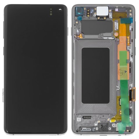 Дисплей для Samsung G973 Galaxy S10, черный, с рамкой, Original, сервисная упаковка, #GH82 18850A GH82 18835A