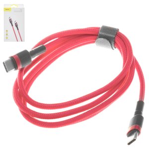 USB кабель Baseus Cafule, 2xUSB тип C, 100 см, 60 Вт, 3 A, красный, в нейлоновой оплетке, #CATKLF G09