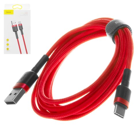 USB кабель Baseus Cafule, USB тип C, USB тип A, 200 см, 2 A, червоний, #CATKLF C09