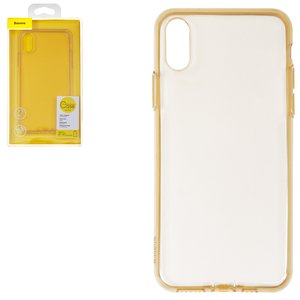 Чохол Baseus для iPhone XS, золотистий, прозорий, Dust Free, силікон, #ARAPIPH58 A0V