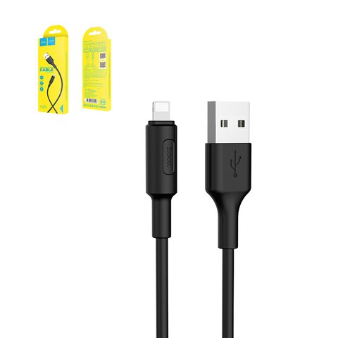 USB кабель Hoco X25, USB тип A, Lightning, 100 см, 2 A, чорний, #6957531080107
