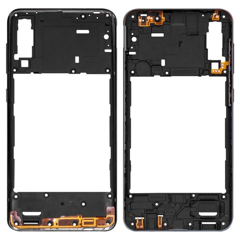Середня частина корпусу для Samsung A307 Galaxy A30s, A307F DS Galaxy A30s, чорна, з боковою кнопкою