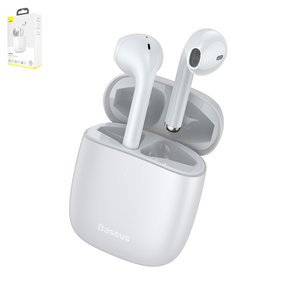 Гарнітура Baseus W04 Pro, бездротова, біла, із зарядним кейсом, з USB кабелем тип C, #NGTW150002