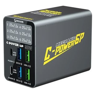 Мережевий зарядний пристрій Mechanic C Power 6P, 90 Вт, Quick Charge, Power Delivery PD , 6 портів