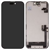 Дисплей для iPhone 16, черный, с рамкой, High Copy, без микросхемы, (OLED), GX OEM hard