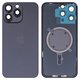 Задня панель корпуса для iPhone 15 Pro Max, чорна, із склом камери, High Copy