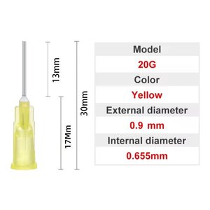 Игла дозатор 20G, 0,9 мм, прямая, для шприцев, для винта, 10 шт., 13 mm