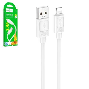USB кабель Hoco X122, USB тип A, Lightning, 100 см, 2,4 А, белый, #6942007662192