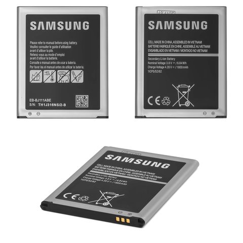 Batería EB BJ111ABE puede usarse con Samsung J110H DS Galaxy J1 Ace, Li ion, 3.8 V, 1800 mAh, Original PRC 
