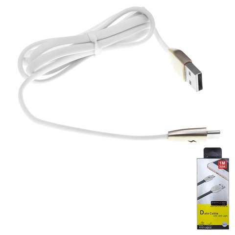USB Cable Konfulon S58, USB type A, USB type C, 100 cm, 3 A, white 