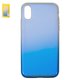 Case Baseus compatible with iPhone X, iPhone XS, (dark blue, colourless, with iridescent color, transparent, silicone) #WIAPIPH58-XG03
