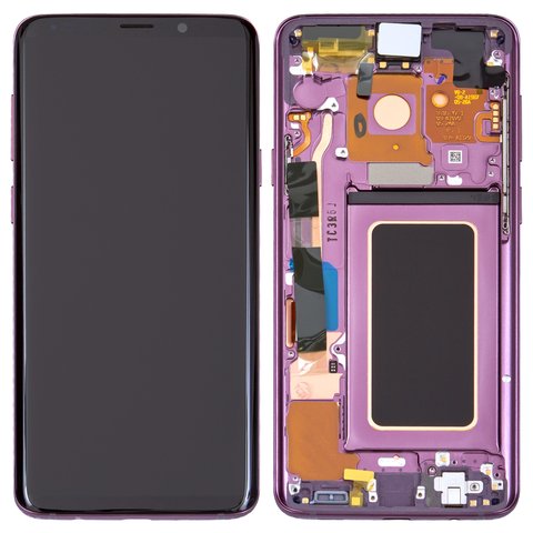 LCD compatible with Samsung G965 Galaxy S9 Plus, purple, with frame, Original, service pack, lilac purple  #GH97 21691B GH97 21692B