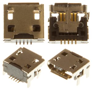 Charge Connector compatible with Cell Phones, 5 pin, type17, micro USB type B 