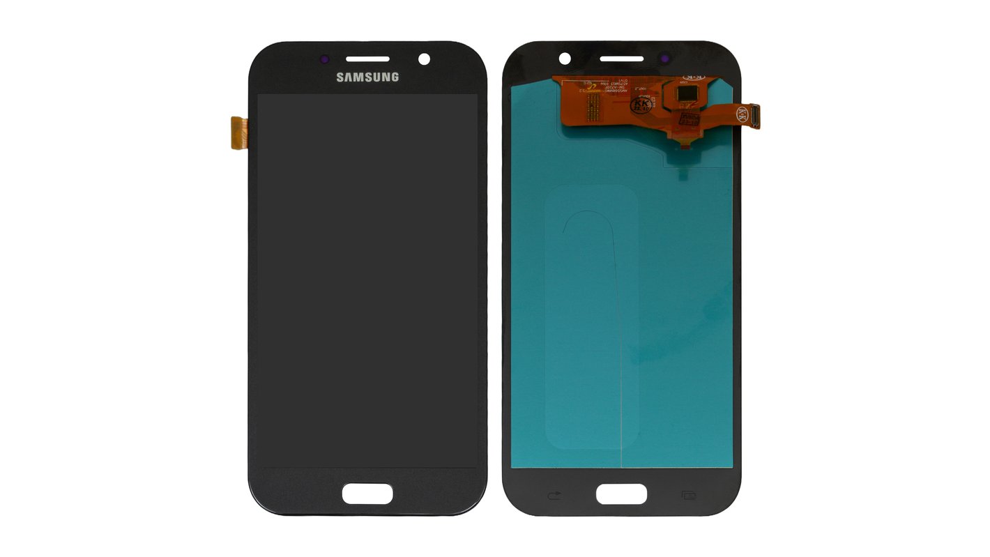 Дисплей для Samsung A720 Galaxy A7 (2017), черный, без рамки, High Copy, с  широким ободком, (OLED) - All Spares