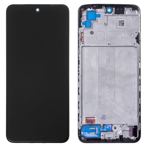 Pantalla LCD puede usarse con Xiaomi Redmi Note 10, Redmi Note 10S, negro, con marco, High Copy, OLED 