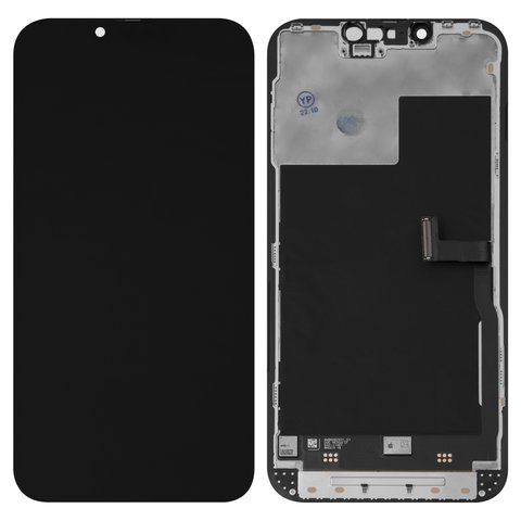 Дисплей для iPhone 13 Pro, черный, с рамкой, переклеено стекло