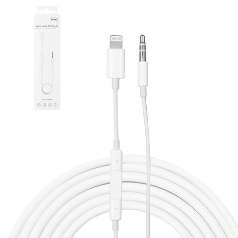 AUX Cable, TRS 3.5 mm, Lightning, white, service pack box 