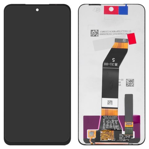 LCD compatible with Xiaomi Redmi 10, Redmi 10 2022 , black, without frame, original change glass 