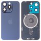 Housing Back Cover compatible with iPhone 15 Pro, (dark blue, with camera lens, Original (PRC))