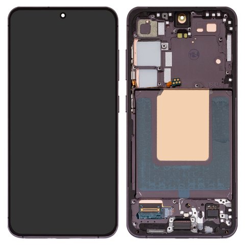 LCD compatible with Samsung S921 Galaxy S24, black, with frame, original change glass 