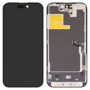 Pantalla LCD puede usarse con iPhone 14 Pro, negro, con marco, HC, sin error, OLED , DD OLED OEM soft, 120Hz, diagnosable