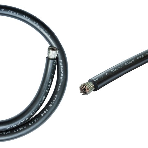 Wire In Silicone Insulation 2AWG, 33.6 mm², 1 m, black 