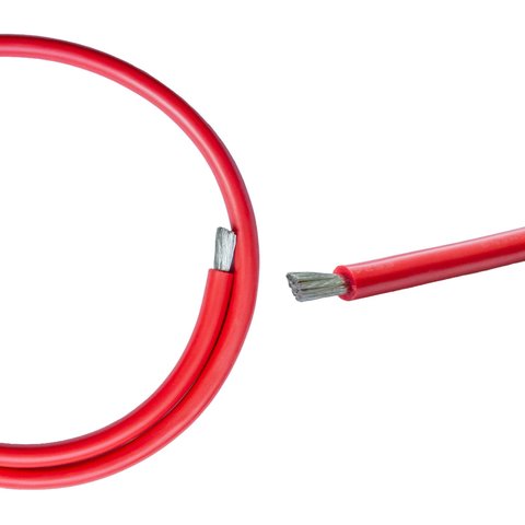 Alambre con aislamiento de silicona 6AWG, 16 mm², 1 m, rojo