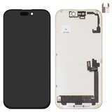 LCD compatible with iPhone 17, (black, with frame, HC, (OLED), GX OEM hard)