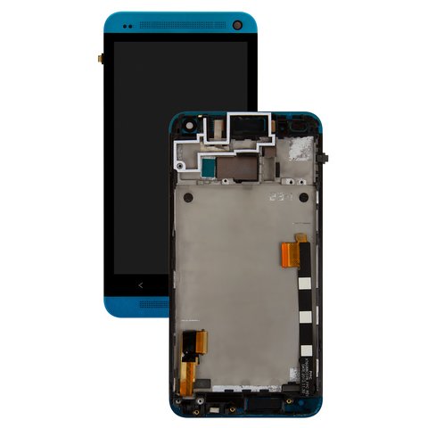 LCD compatible with HTC One M7 801e, blue, Original PRC  
