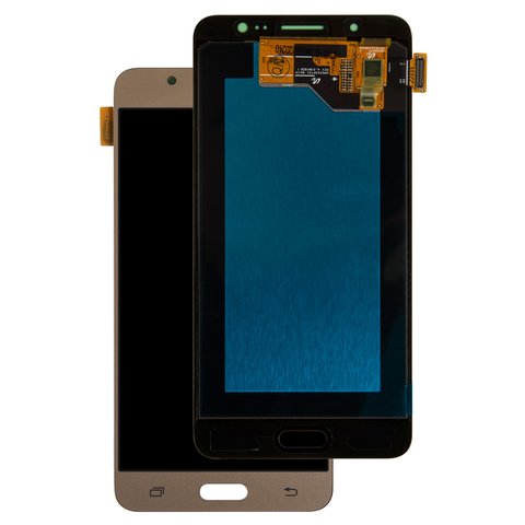 LCD compatible with Samsung J510 Galaxy J5 2016 , golden, without frame, Original PRC , original glass 