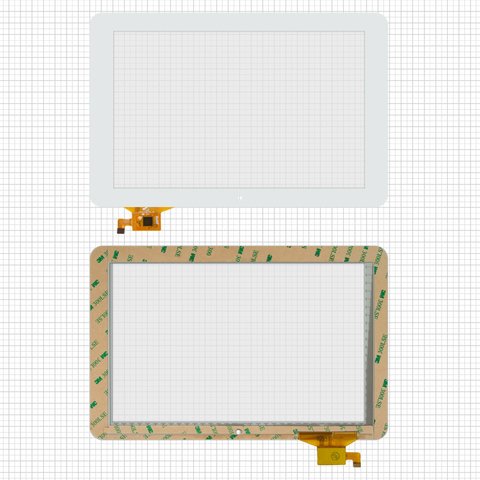 Touchscreen compatible with China Tablet PC 10,1"; Ritmix RMD 1027, white, 259 mm, 12 pin, 169 mm, capacitive, 10,1"  #TOPSUN_F0027_A3 QSD E C10016 02 PB101DR8356 R1