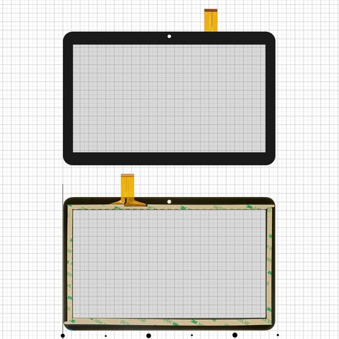 Touchscreen compatible with China Tablet PC 10,1"; Bravis NB106 3G, NB107 3G; Digma  Optima 10.4 3G, Optima 1200t 3G, black, 247 mm, 51 pin, 155 mm, capacitive, 10,1"  #YLD CEGA566 FPC A0 YLD CEGA563 FPC A0 YLD CEGA565 FPC A0 YLD CEGA617 FPC A0