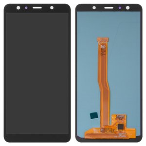 LCD compatible with Samsung A750 Galaxy A7 2018 , black, without frame, High Copy, OLED  