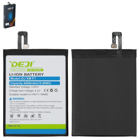 Battery Deji BM4E compatible with Xiaomi Pocophone F1, Li ion, 3.85 V, 4000 mAh