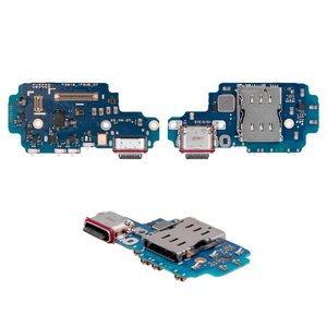 Flat Cable compatible with Samsung S918 Galaxy S23 Ultra, microphone, for Sim connector, charge connector, Original PRC , charging board 
