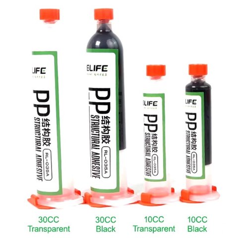 Glue RELIFE RL 035A, polyurethane, black, for gluing back covers, for display frames, 10 ml 