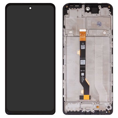 LCD compatible with Infinix Hot 30, black, with frame, High Copy 