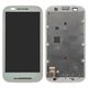 Pantalla LCD puede usarse con Motorola XT1021 Moto E, XT1022 Moto E, XT1025 Moto E, blanco, con marco, Original (PRC)