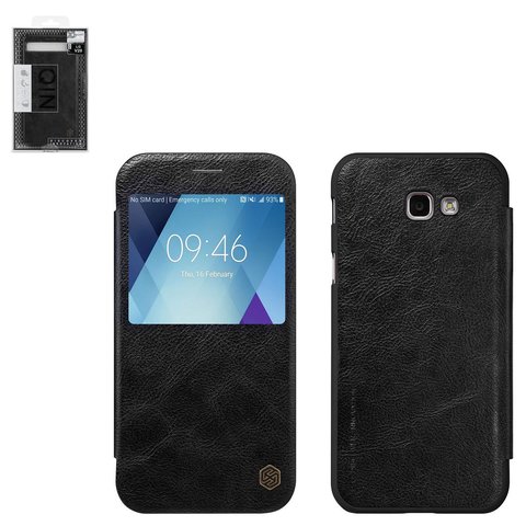 Funda Nillkin Qin leather case puede usarse con Samsung A520 Galaxy A5 2017 , negro, libro, plástico, cuero PU, #6902048137073