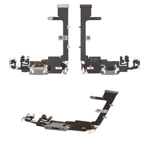 Cable flex puede usarse con iPhone 11 Pro, del conector de carga, del conector de auriculares, plateado, con micrófono, AAA