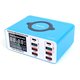 Adaptador de red RELIFE RL-304S, 110 W, Quick Charge, Power Delivery (PD), con cargador inalámbrico, 8 puertos