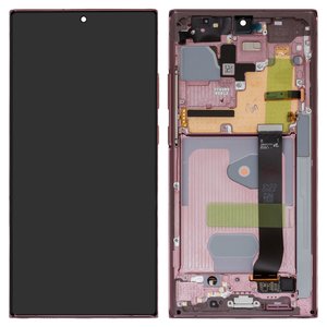 Pantalla LCD puede usarse con Samsung N985F Galaxy Note 20 Ultra, N986B Galaxy Note 20 Ultra 5G, bronce, con marco, Original PRC 