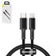 Cable USB Baseus High Density Braided, USB tipo C, Lightning, 200 cm, 20 W, negro, #CATLGD-A01