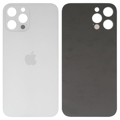 Задня панель корпуса для iPhone 12 Pro Max, срібляста, біла, small hole, silver