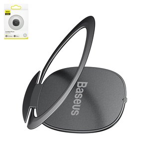 Тримач Baseus Invisible, клейка основа, кільце, сірий, метал, #SUYB 0A