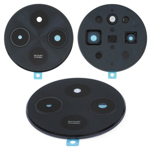 Скло камери для Xiaomi Redmi 14C 4G, Redmi A4, чорне, з рамкою, midnight black