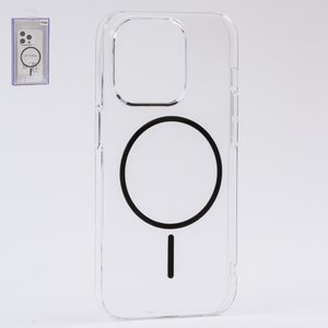 Чехол Fully PC MagSafe для iPhone 14 Pro, черный, прозрачный, магнитный, пластик