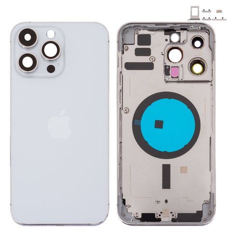 Корпус для iPhone 14 Pro Max, сріблястий, з тримачем SIM карти, з боковими кнопками, Original PRC , EU Version, silver