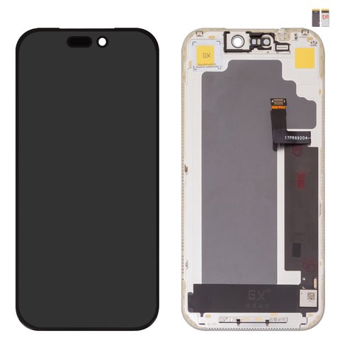 Дисплей для iPhone 17 Pro, черный, с рамкой, HC, OLED , GX OEM hard